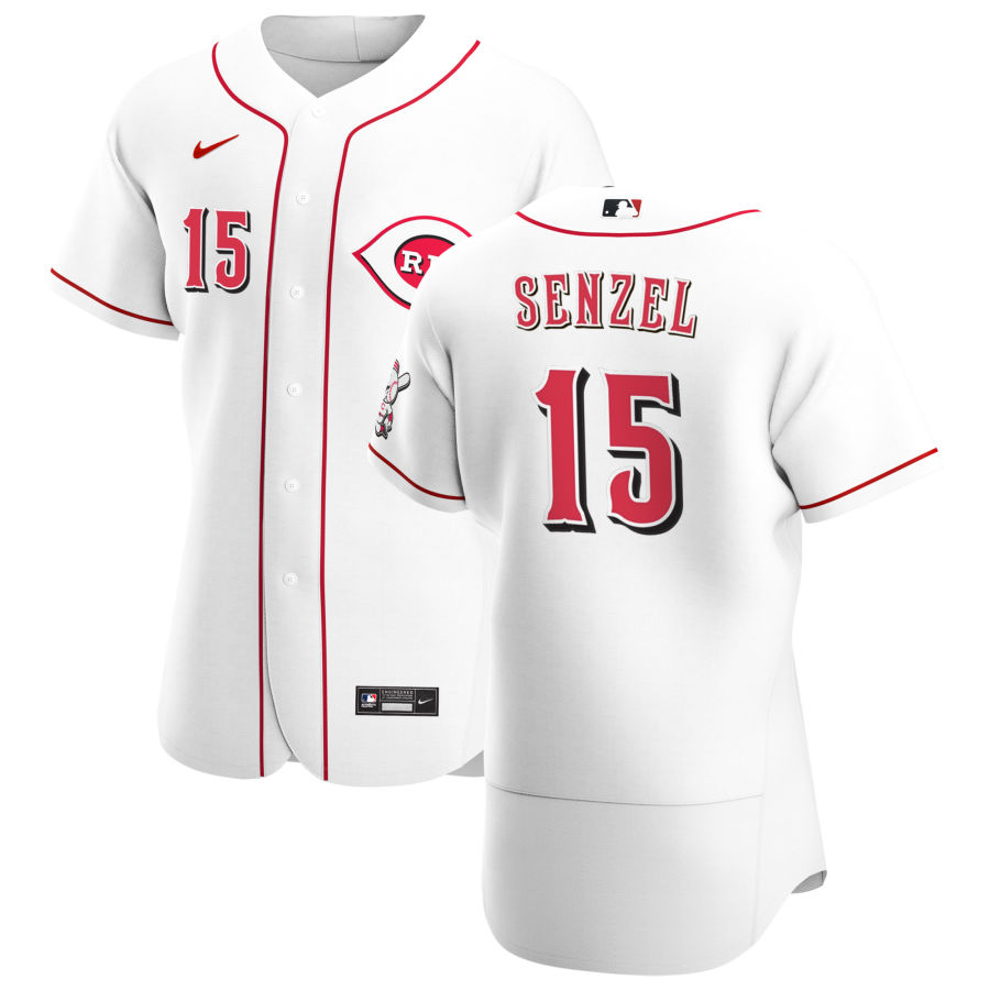 Cincinnati Reds #15 Nick Senzel Men Nike White Home 2020 Authentic Player MLB Jersey